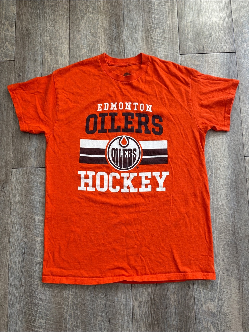NHL Edmonton Oilers Orange Team Hockey Tee